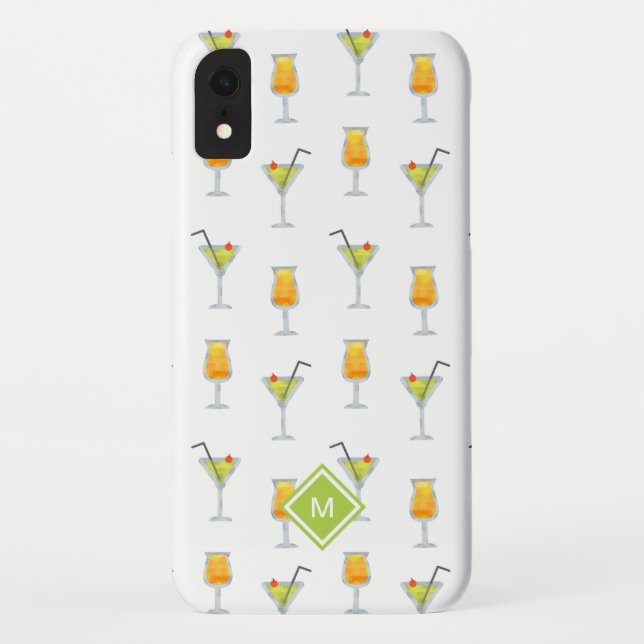 Coques Case-Mate iPhone Martinis and Cocktails Boire Motif avec Monogram (Dos)