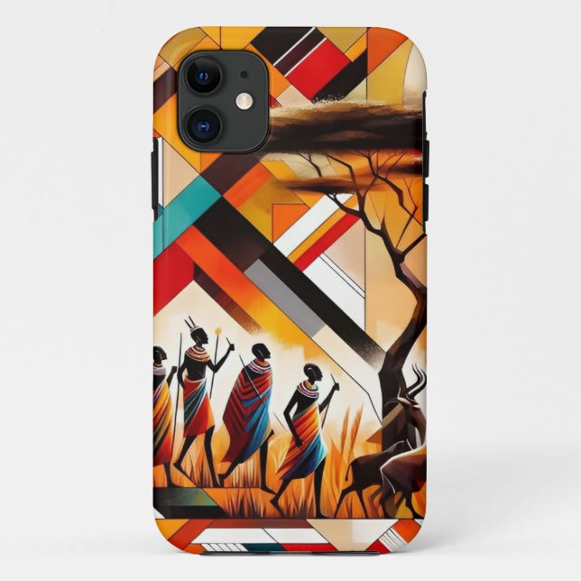 Coques Case-Mate iPhone Masaï d'art africain Abstrait géométrique (Dos)