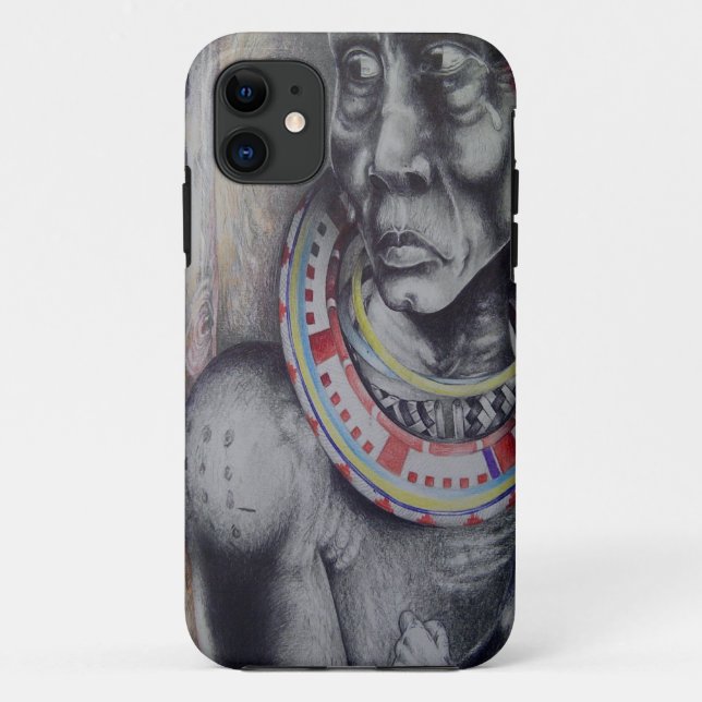 Coques Case-Mate iPhone Masai mère et enfant avec Lion Art Imprimer/Graphi (Dos)