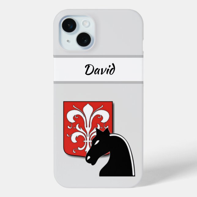 Coques Case-Mate iPhone Masculine Chevalier et Bouclier rouge et noir (Verso)