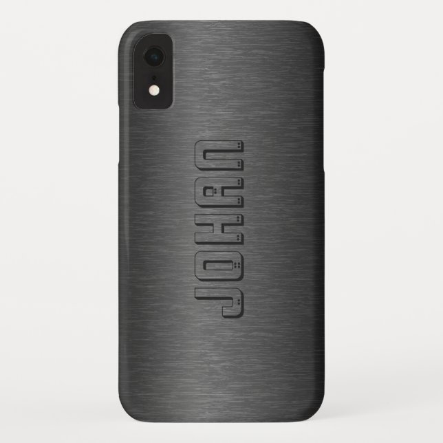 Coques Case-Mate iPhone Masculine gris foncé Arrière - plan d'aluminium br (Dos)