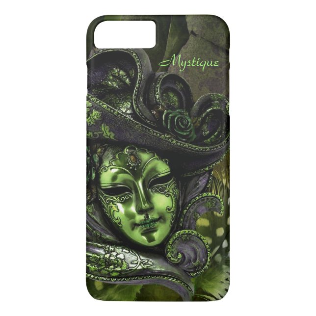 Coques Case-Mate iPhone Masque Carnaval - Péridot Damask iPhone 7 plus Coq (Dos)