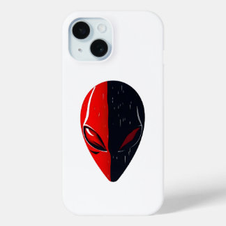 Coque Case-Mate iPhone Masque de Dualité – Visage Minimaliste Rouge et No