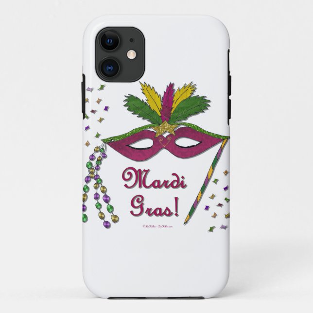 Coques Case-Mate iPhone Masque de Mardi Gras Plumes Perles (Dos)