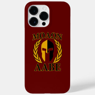 Coque Case-Mate iPhone Masque de Spartan Molon Labe Lauriers Bourgogne Dé
