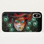 COQUE Case-Mate POUR iPhone MASQUE ROUGE AVEC PEACOCK FEATHERS MASQUERADE PART<br><div class="desc">Elégante,  beauté capricieuse,  vif masque de carnaval vénitien à plumes avec les yeux bleu expressif dans les couleurs noir rouge or. Imaginaire artistique avec plumes de paon bleu vert bleu aqua turquoise coloré Design graphique numérique par Bulgan Lumini - Baldesign3d (c)</div>
