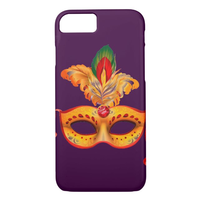 Coques Case-Mate iPhone Masque royal violet mascarade mardi gras (Dos)