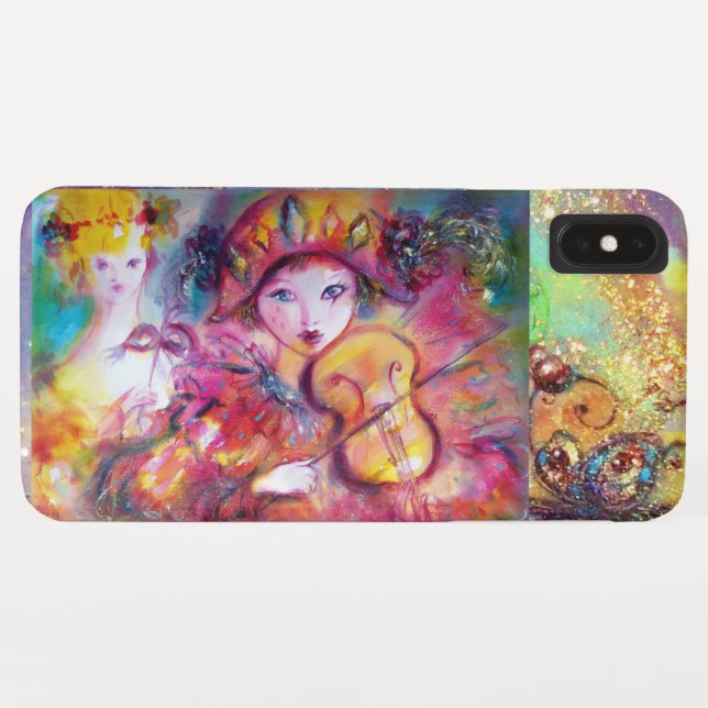 COQUES Case-Mate iPhone MASQUÉRADE VÉNÉTIEN / HARLEQUIN ET COLUMBINE (Dos (Horizontal))