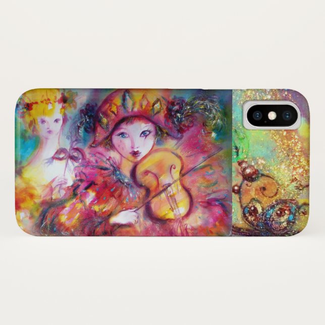 COQUES Case-Mate iPhone MASQUÉRADE VÉNÉTIEN / HARLEQUIN ET COLUMBINE (Dos (Horizontal))