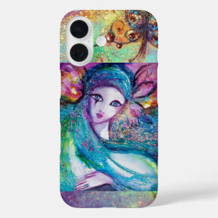 COQUES iPhone 16  MASQUÉRADE VÉNÉTIENNE /MASQUE EN BLEU