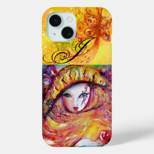 COQUE Case-Mate iPhone MASQUÉRADE VÉNÉTIENNE - MASQUE EN MONOGRAM JAUNE