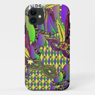 Coque Case-Mate Pour iPhone Masques à plumes de Mardi Gras psychédéliques