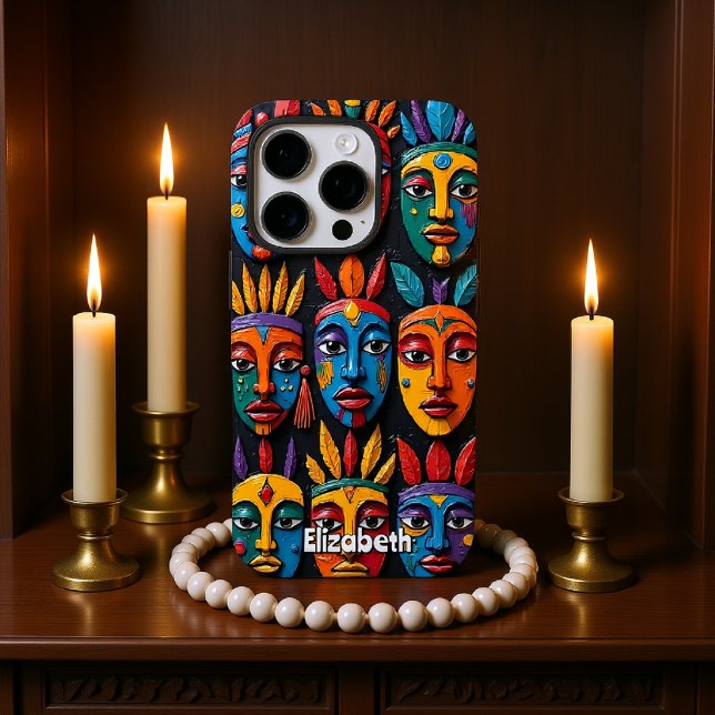 Coques Case-Mate iPhone Masques culturels vibrants (Créateur téléchargé)