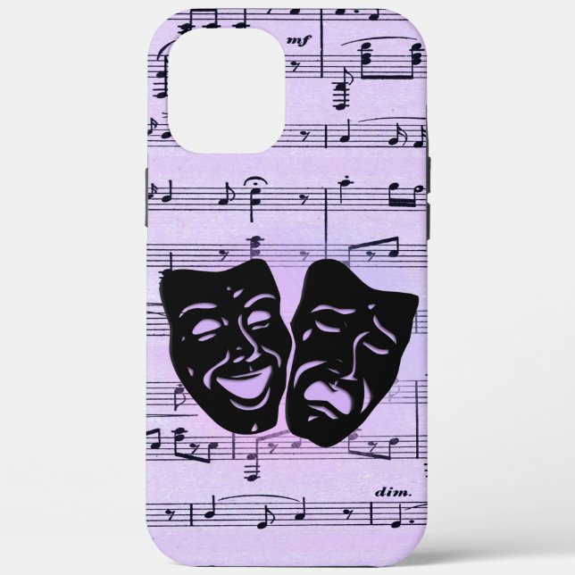 Coques Case-Mate iPhone Masques de musique et de théâtre violets (Verso)