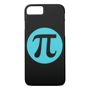 Coque iPhone 7 Math geek symbole Pi, bleu sur noir