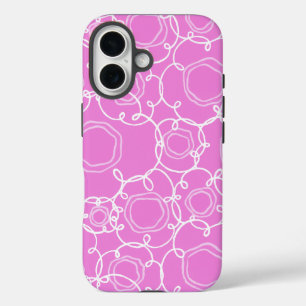 Coque Pour iPhone 16 Matrice florale abstraite (rose tendre) Beaux-arts