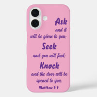 Matthieu 7:7 Demandez-Le Bible Verse Rose Et Viole