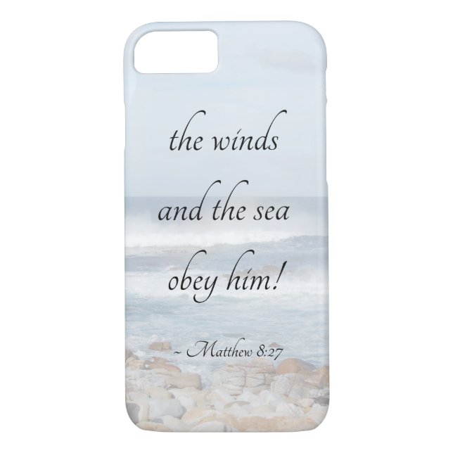 Coques Case-Mate iPhone Matthieu 8:27 Jésus calme une tempête, Bible Verse (Dos)