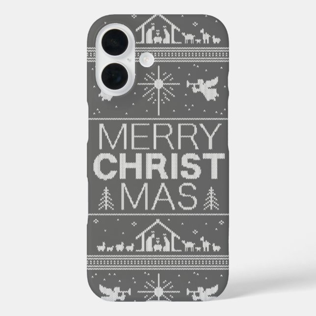 Coques Case-Mate iPhone Mauvais Joyeux CHRISTmas Sweater Christ Christian (Verso)