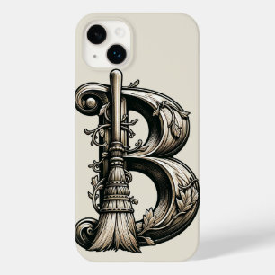 Coque Case-Mate iPhone Mauvaise Sorcière Balai Sorcier Lettre B Initiale