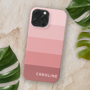 Coque Case-Mate iPhone Mauve Taupe pêche rose pastel personnalisé rayures