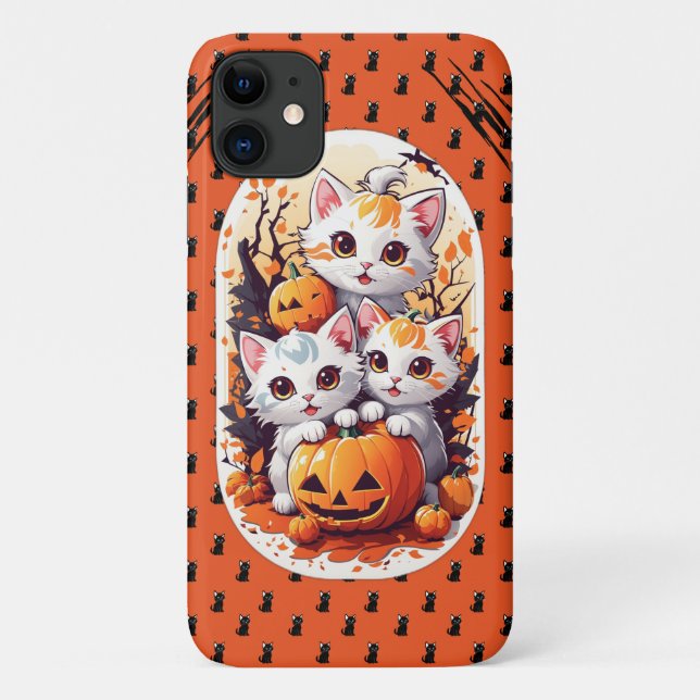 Coques Case-Mate iPhone Max Cute Chat Halloween Anime sorcière Citrouille  (Dos)