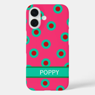 Coque Pour iPhone 16 Maximaliste rose chaud