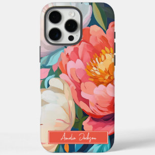 Coque iPhone 16 Pro Max Maximaliste Vibrant Floral Bold et élégant