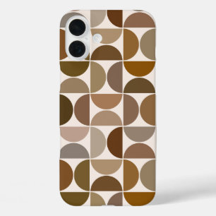 Coque Pour iPhone 16 Plus MCM Semi-cycles Browns+Cream Big Motif