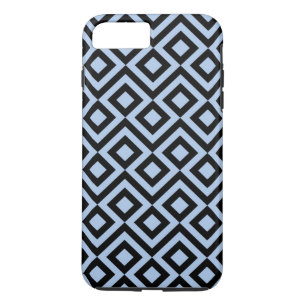 Coque Case-Mate Pour iPhone Méandre bleu clair et noir géométrique