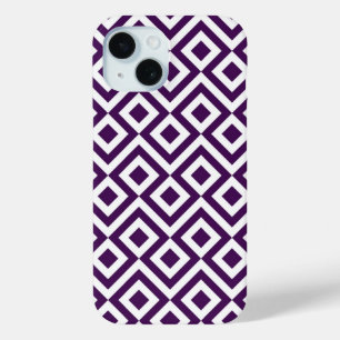 Coque Pour iPhone 15 Meandre violet et blanc