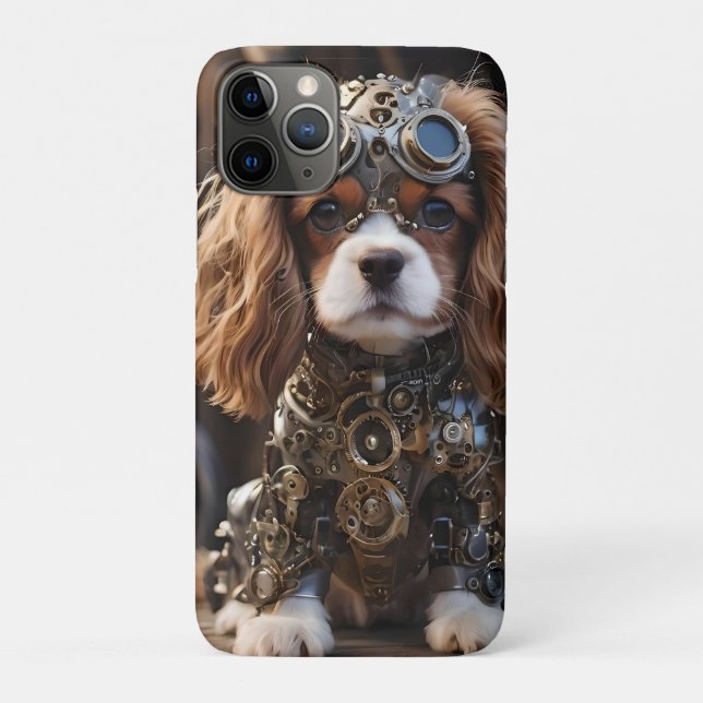 Coques Case-Mate iPhone Mécanique Cavalier Spaniel Puppy Steampunk, (Dos)