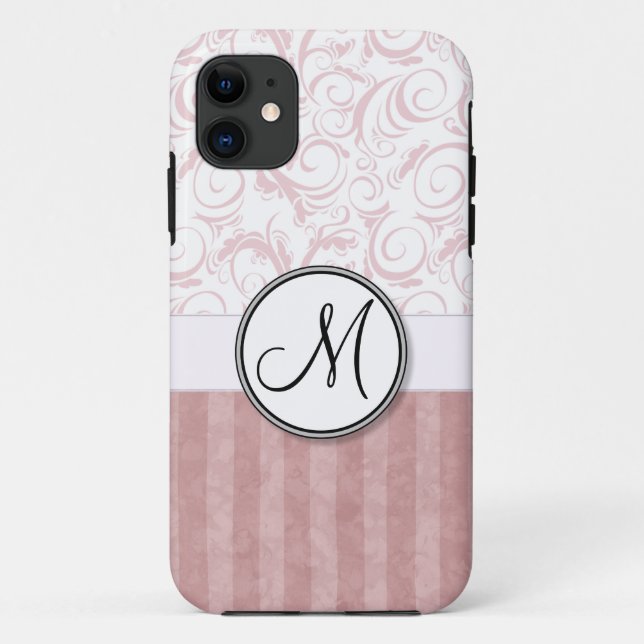 Coques Case-Mate iPhone Mèches et rayures florales roses avec le (Dos)