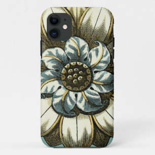 Coques Pour iPhone Médaillon floral fleuri sur l'arrière - plan