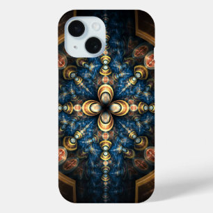 Coque Case-Mate iPhone Médaillon moderne bleu et orange Motif