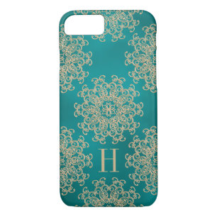 Coque Case-Mate iPhone Médaillon Turquoise et Gold Exotic