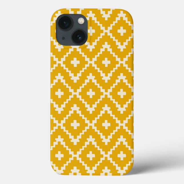 Coques Case-Mate iPhone Medina Dorée : Géométrie Andalouse Marocaine Jaune (Verso)