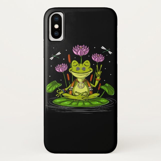 Coques Case-Mate iPhone Méditation de Hippie Frog (Dos)