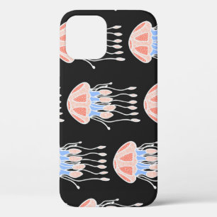 Case-Mate iPhone Case Méduse peinte à la main, motif vintage vibrant.