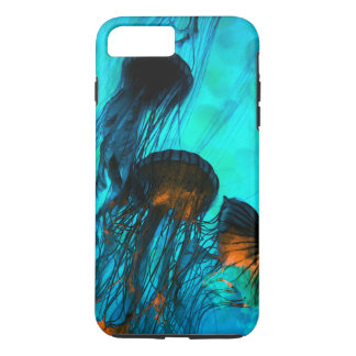 Coque iPhone 7 Plus Méduses turquoises
