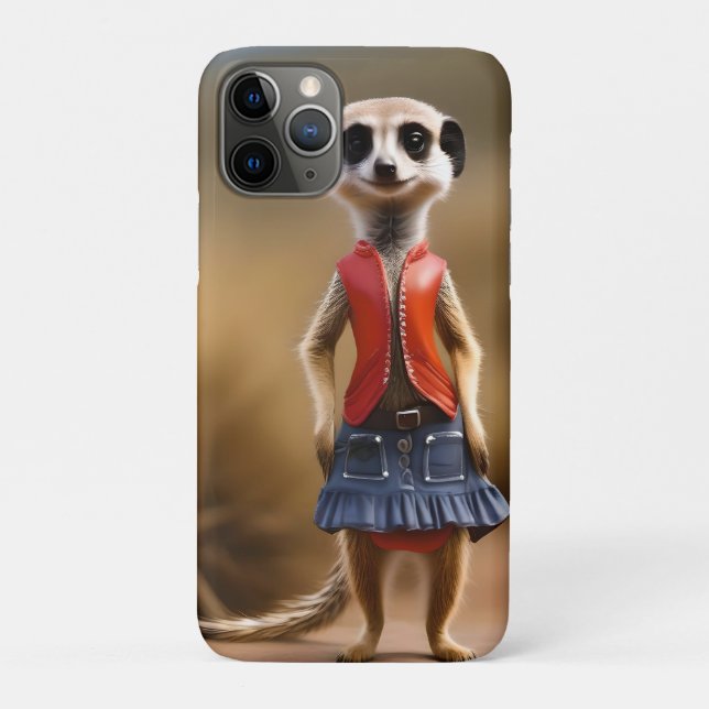 Coques Case-Mate iPhone Meerkat Adolescent En Jupe Et Veste, (Dos)