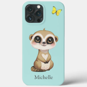 Case-Mate iPhone Case Meerkat et papillon sur Turquoise