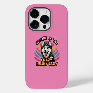 Coque Case-Mate iPhone Méfiez-vous du fou Husky Lady Funny Husky Chien Ma