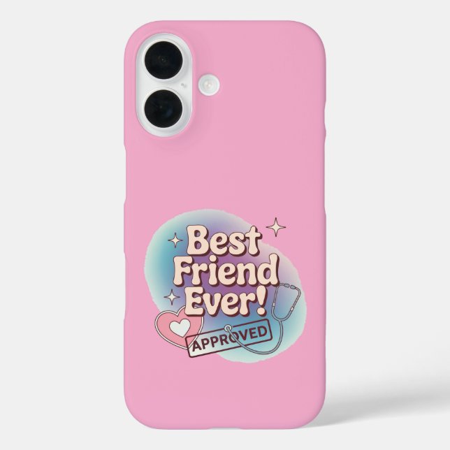 Coques Case-Mate iPhone Meilleur ami jamais, conception de texte approuvée (Verso)