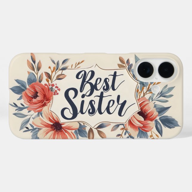 Coques Case-Mate iPhone Meilleur cadre de fleurs Soeur (Verso (horizontal))