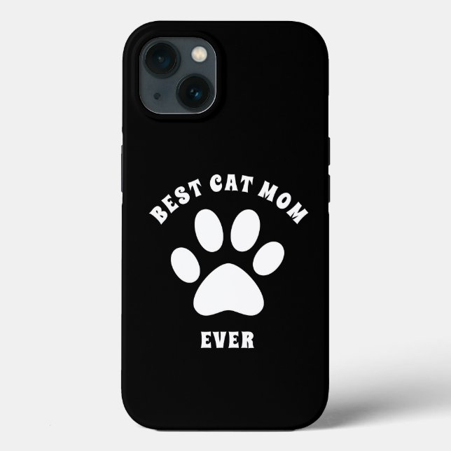 Coques Case-Mate iPhone Meilleur Chat Maman Jour Texte Personnalisé (Verso)