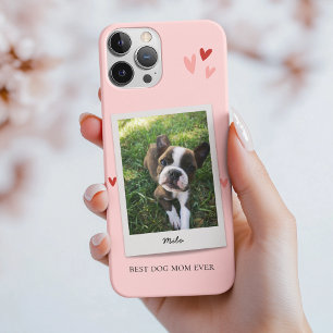 Coque iPhone 16 Pro Meilleur Chien Maman Chien Photo Rose