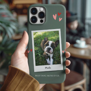 Coque iPhone 16 Pro Meilleur Chien Maman Chien Photo Sage Vert