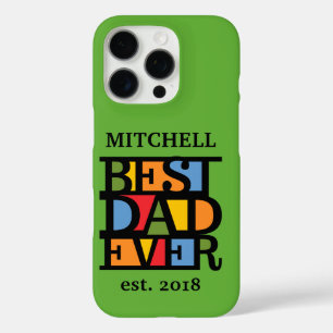 Coque iPhone 16 Pro MEILLEUR DAD JAMAIS personnalisé nom et cas de tél