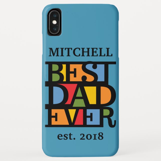 Coques Case-Mate iPhone MEILLEUR DAD JAMAIS personnalisé nom et cas de tél (Dos)
